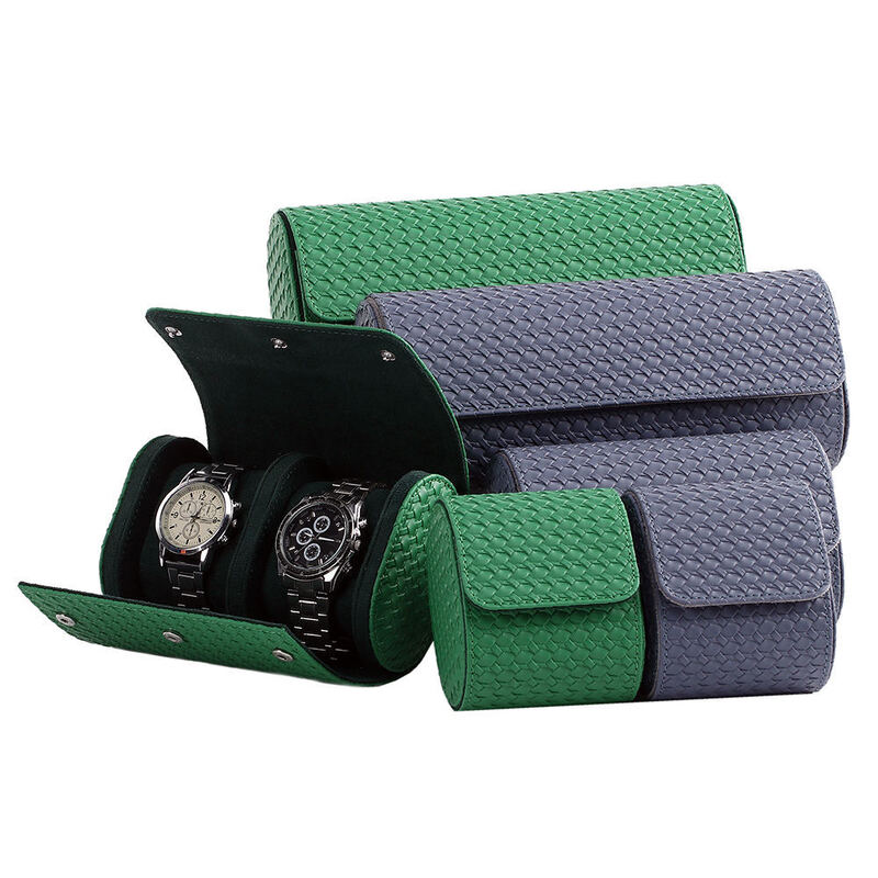 PU Leather Watch Case Handmade 1 2 3 Slot Leather Watch Organizer OEM Logo