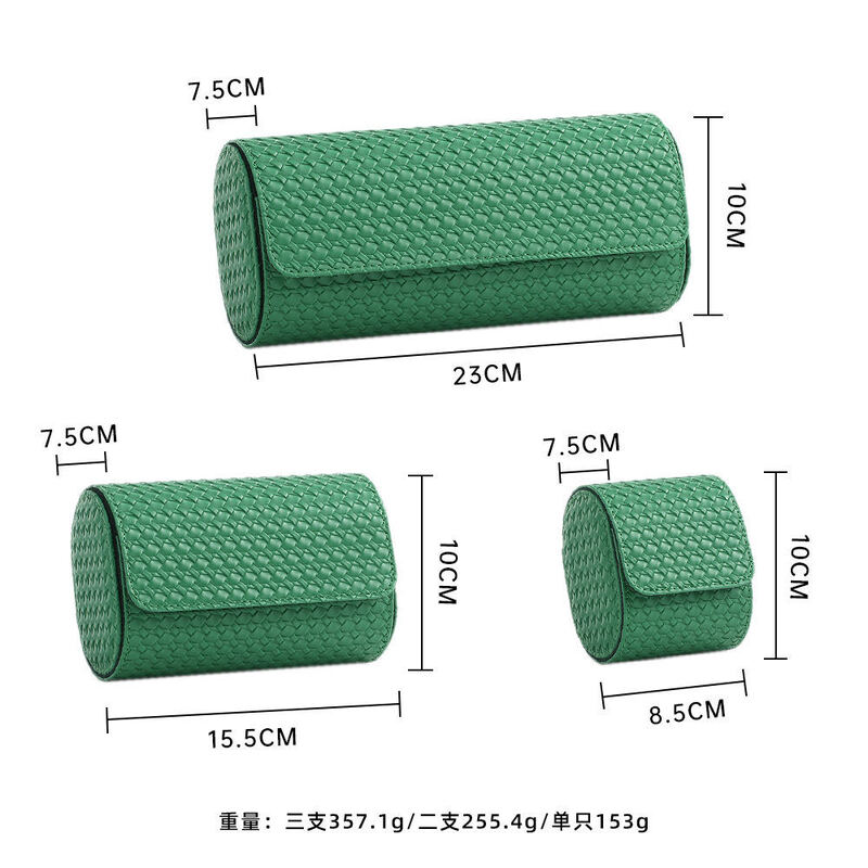 PU Leather Watch Case Handmade 1 2 3 Slot Leather Watch Organizer OEM Logo