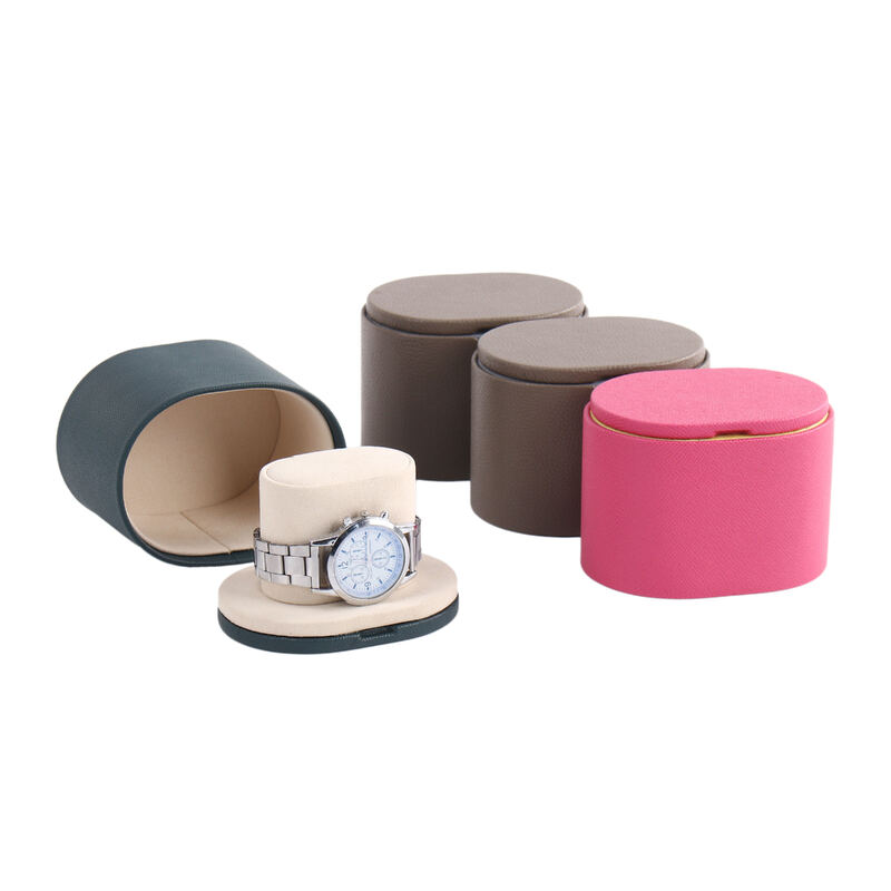 اسلاید لوکس تک ساعت رول PU جعبه چرم ذخیره لوگو سفارشی 1 اسلات ذخیره ساعت سفر جعبه
