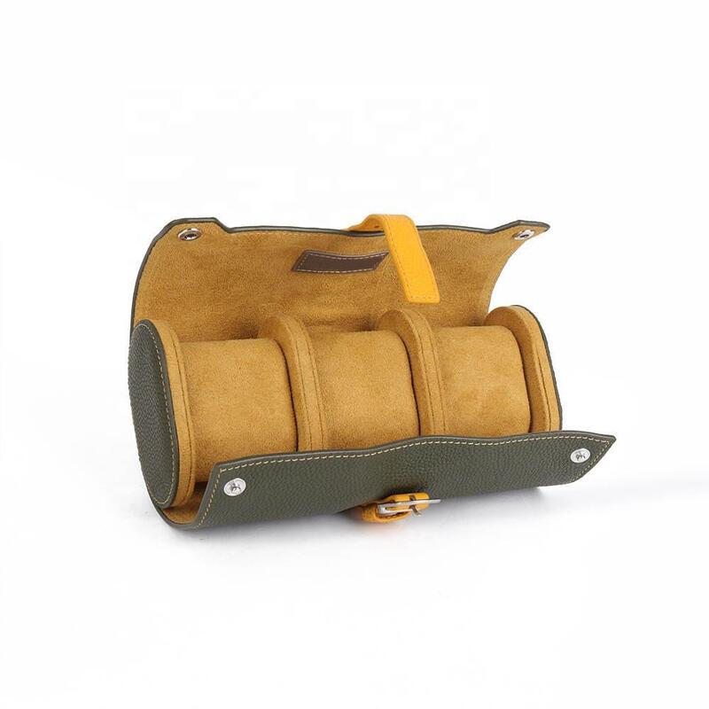 カスタマイズされたナッパ革時計ケース 手首 宝石 収納 ロール ボックス オーガナイザー 3ケース