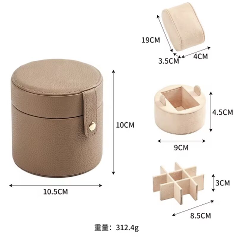 Custom PU Leather Travel Jewelry Watch Box With 1 Slot Dual Layer Removable Tray