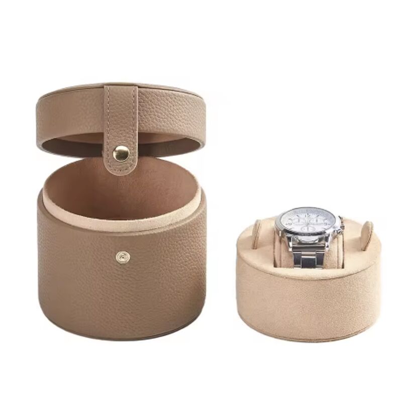 Custom PU Leather Travel Jewelry Watch Box With 1 Slot Dual Layer Removable Tray