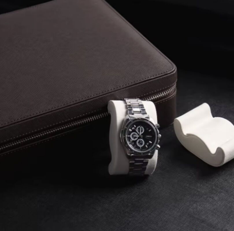 Custom Zip Men Watch Storage Saffiano Pattern Travel Watches Case Luxury Watch Box