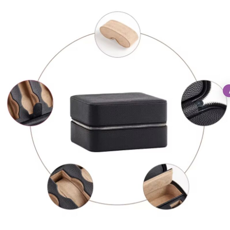 Handmade 6 Slot PU Leather Watch Storage Box Protective Leather Watch Holder Box