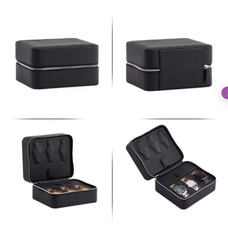 Handmade 6 Slot PU Leather Watch Storage Box Protective Leather Watch Holder Box