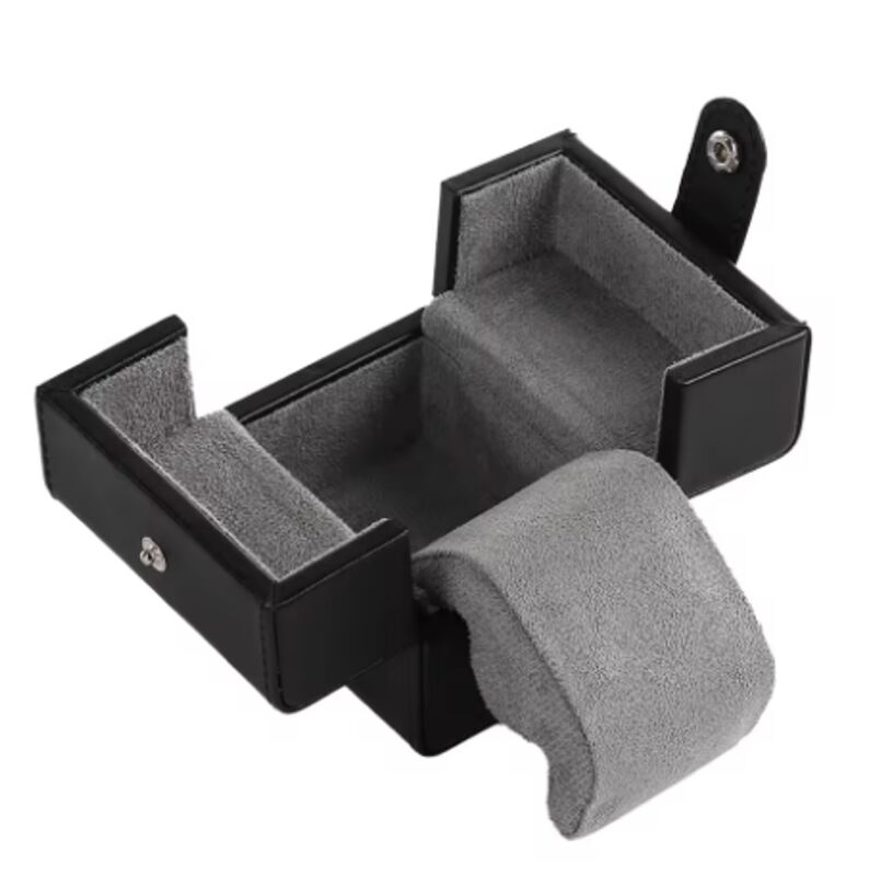 Custom Color Travel Watch Box Soft Microfiber Lining Genuine Leather Watch Case