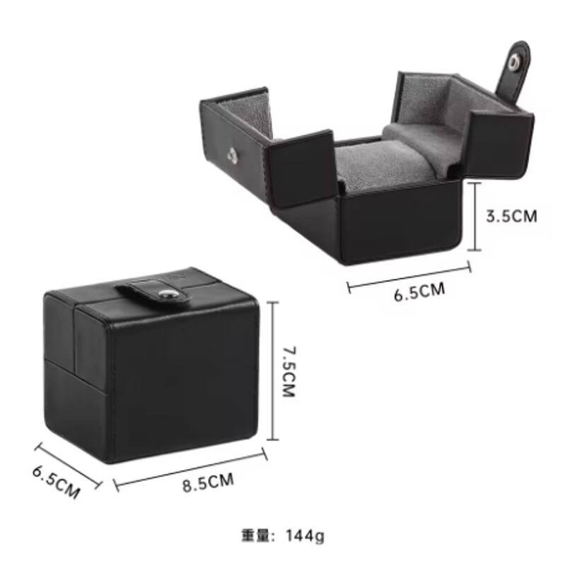 Custom Color Travel Watch Box Soft Microfiber Lining Genuine Leather Watch Case