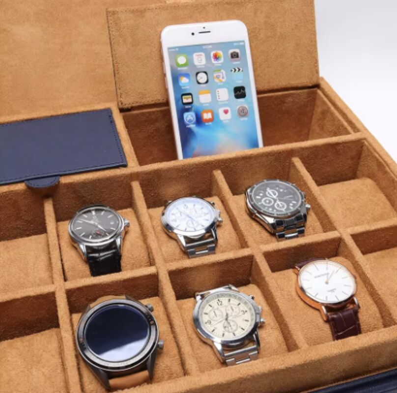 Custom Color Handmade Leather Watch Box Luxury High End Leather Watch Briefcase Box