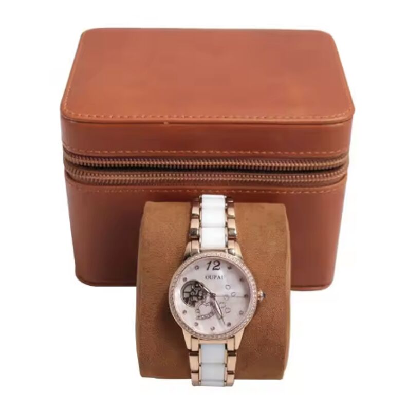 Custom Brand Genuine Leather Watch Boxes Fully Customized Leather Watch Case Holder