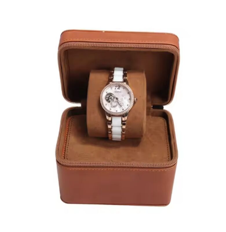 Custom Brand Genuine Leather Watch Boxes Fully Customized Leather Watch Case Holder