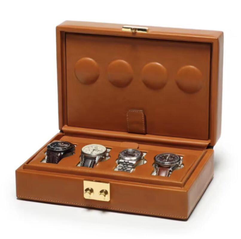 OEM Custom Leather Watch Boxes 8 Slot Leather Watch Case Holder Water Resistant