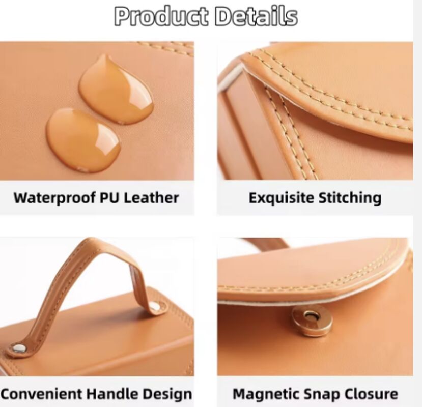 Luxury Small Portable Folding Travel Custom PU Leather Jewelry Box Organizer Case for Necklaces Rings Bracelets