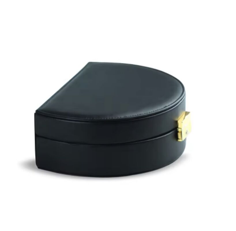 Handmade Custom Romantic Elegant Portable Travel Black PU Leather Case Caja Joyeria Jewelry Box