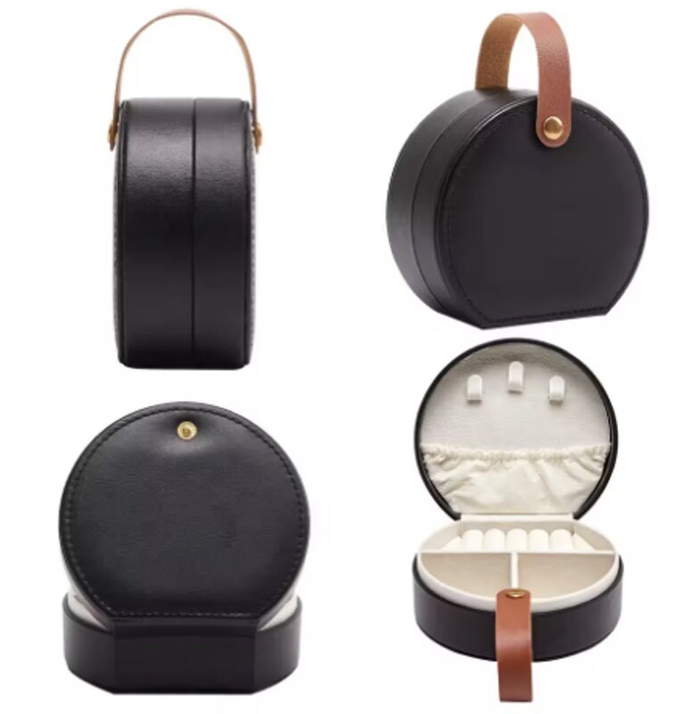 Scratch Proof Luxury PU Leather Velvet Lined Jewelry Box Ring Earring Necklace Organizer