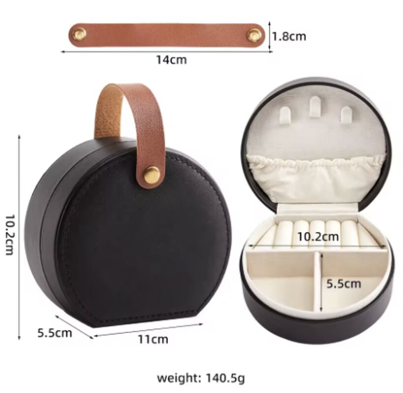 Scratch Proof Luxury PU Leather Velvet Lined Jewelry Box Ring Earring Necklace Organizer