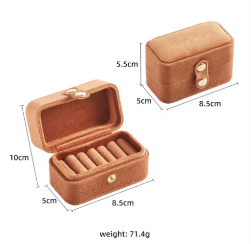 Custom Soft Flannel Romantic Sweet Wedding Engagement Ring Box Portable Mini Jewelry Gift Case