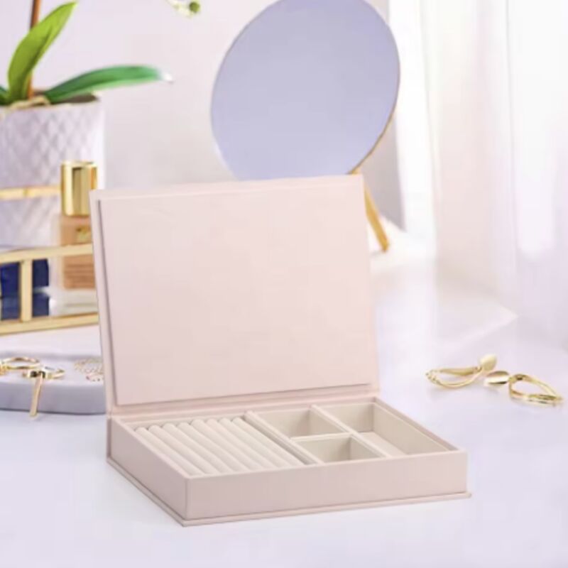 Girls Gift Large Capacity Travel Jewellery Case With Canvas Book Shape Microfiber Lining