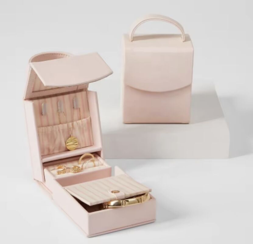 Vegan Leather Jewel Case Necklace Ring Storage Bag Portable Luxury Foldable Custom Logo