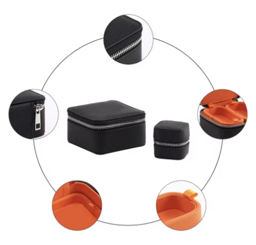 Handmade Luxury PU Leather Jewelry Boxes With Tray Rectangle Shape Customized Color