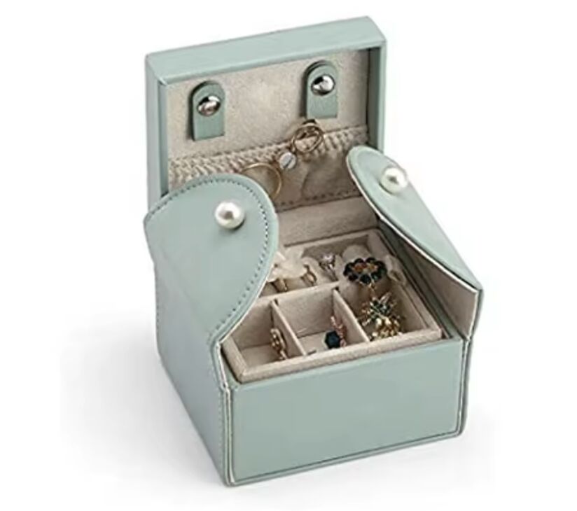 Fashionable PU Leather Jewelry Travel Case Small Jewelry Organizer ISO9001M ISO14001