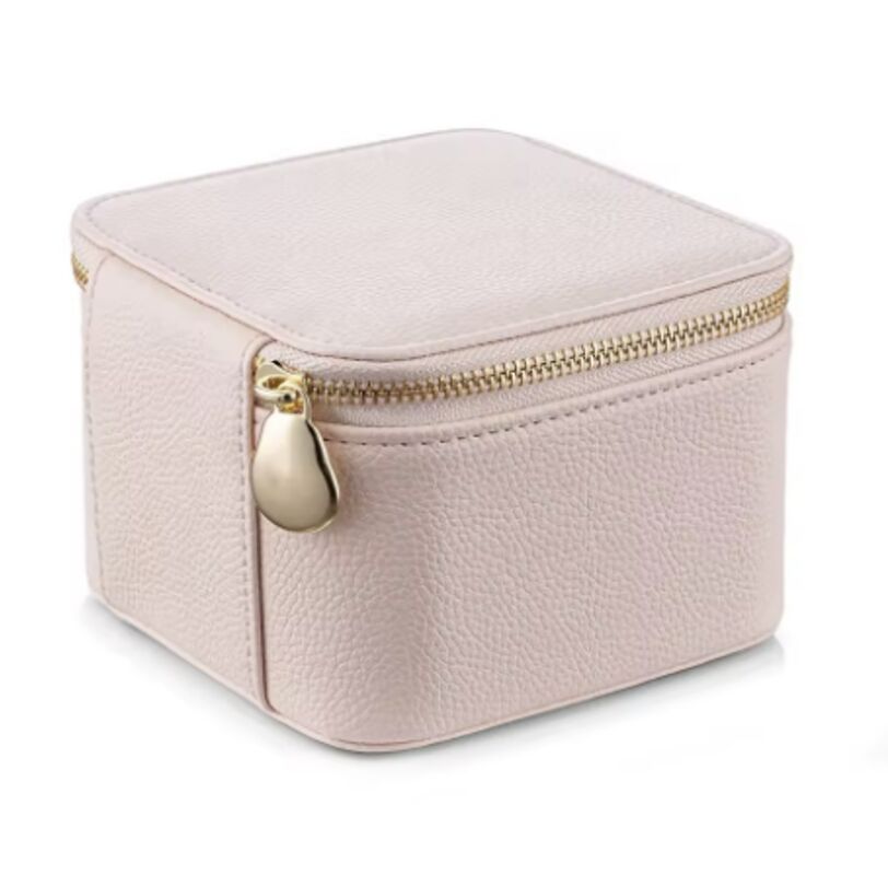 Custom Size Zip Travel Leather Jewelry Boxes Ring Necklace Storage Gift Packaging
