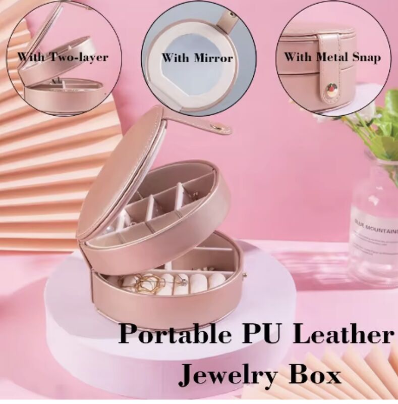 Free Sample Leather Jewelry Organizer Box For Ring Earring Necklace Bracelet Packaging