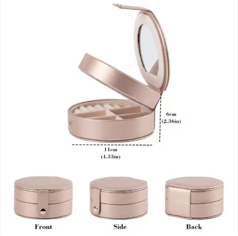 Free Sample Leather Jewelry Organizer Box For Ring Earring Necklace Bracelet Packaging