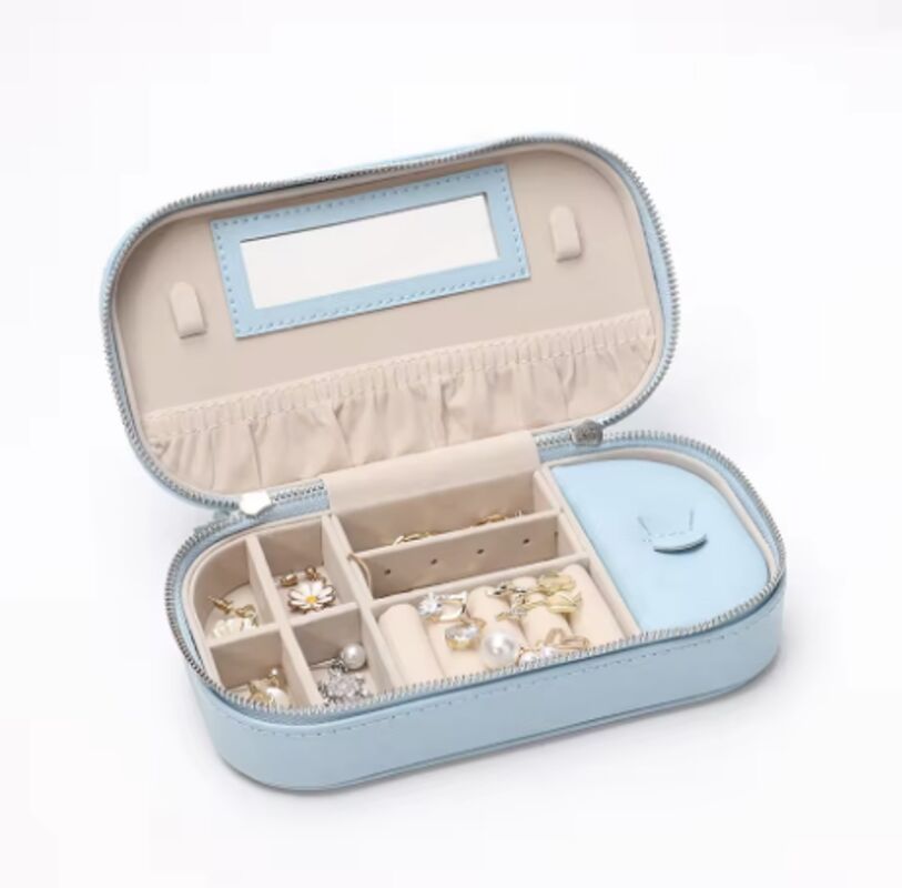 OEM Brand PU Leather Jewelry Boxes Custom Color Small Travel Jewelry Storage Box
