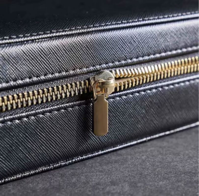 Custom Luxury Leather Jewelry Boxes Organizer Zipper Jewelry Travel Case For Women