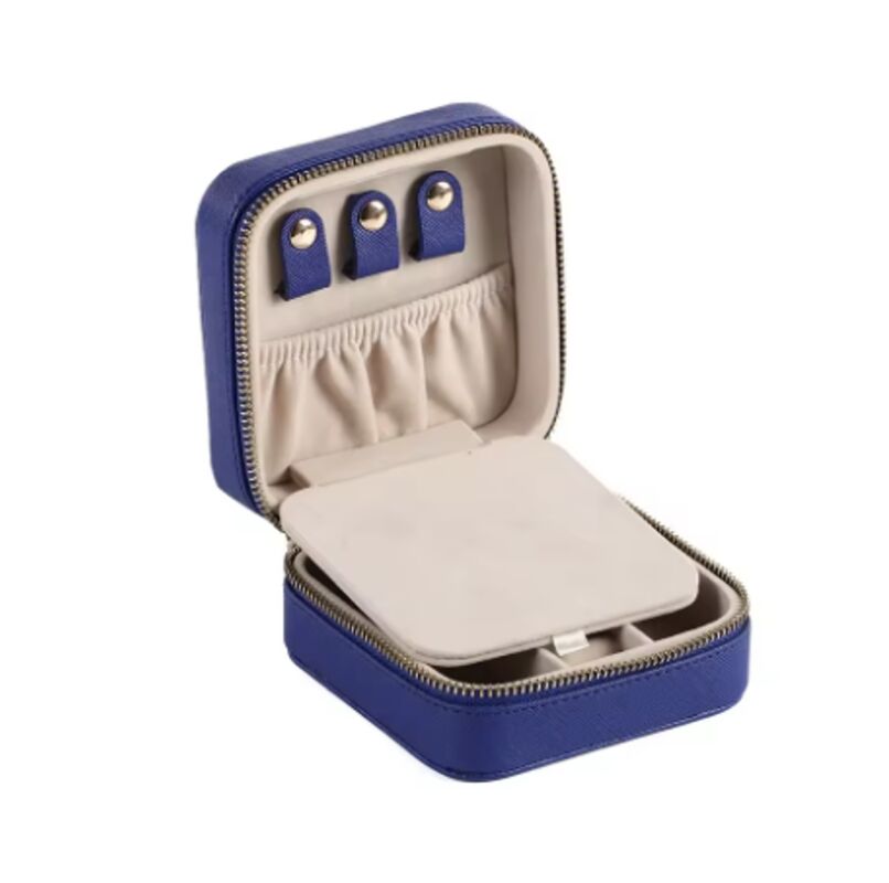 Customizable Logo Handmade PU Leather Jewelry Organizer Square Shape For Storage