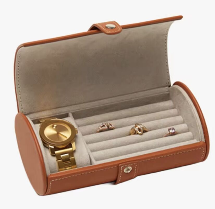 Handmade Portable PU Leather Jewelry Organizer Travel Friendly OEM Logo Custom Size