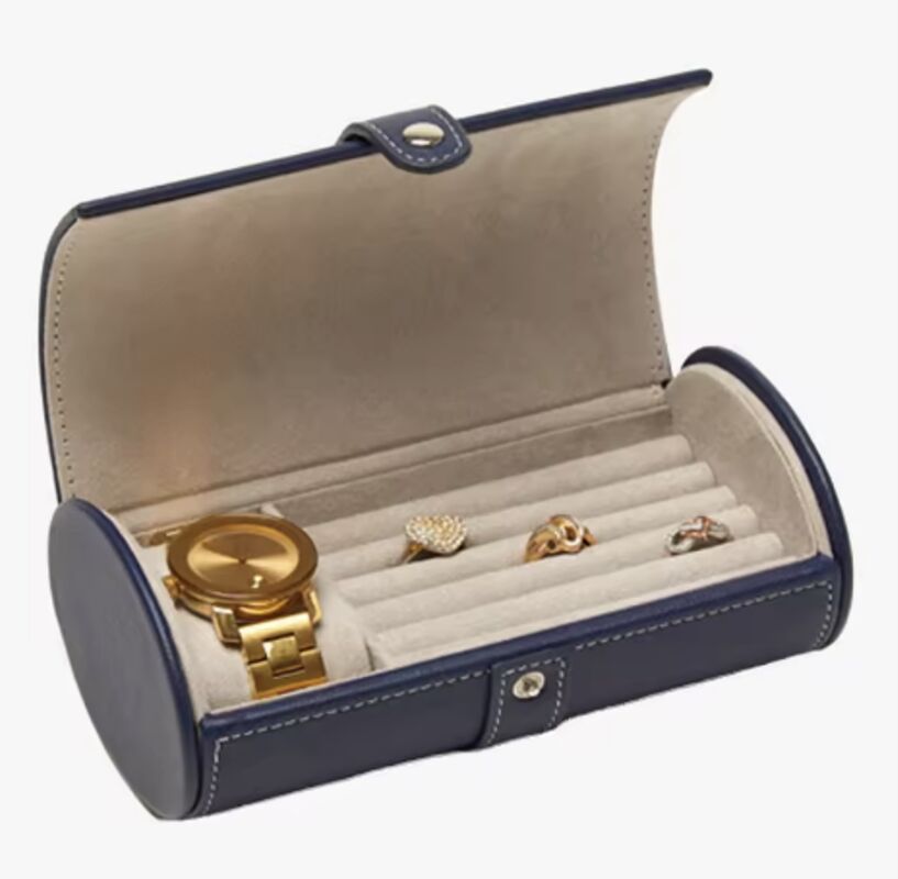 Handmade Portable PU Leather Jewelry Organizer Travel Friendly OEM Logo Custom Size