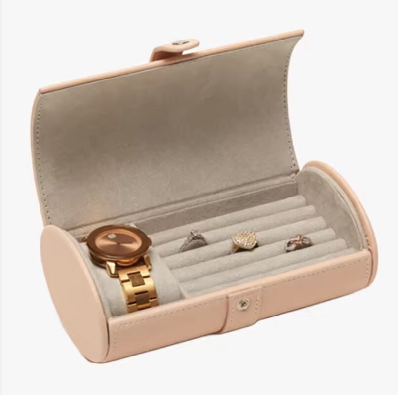 Handmade Portable PU Leather Jewelry Organizer Travel Friendly OEM Logo Custom Size