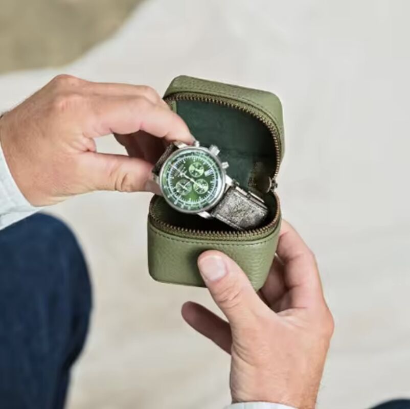 Luxury Soft Pu Leather Zipper Small Square Travel Leather Case for Gift Custom Logo