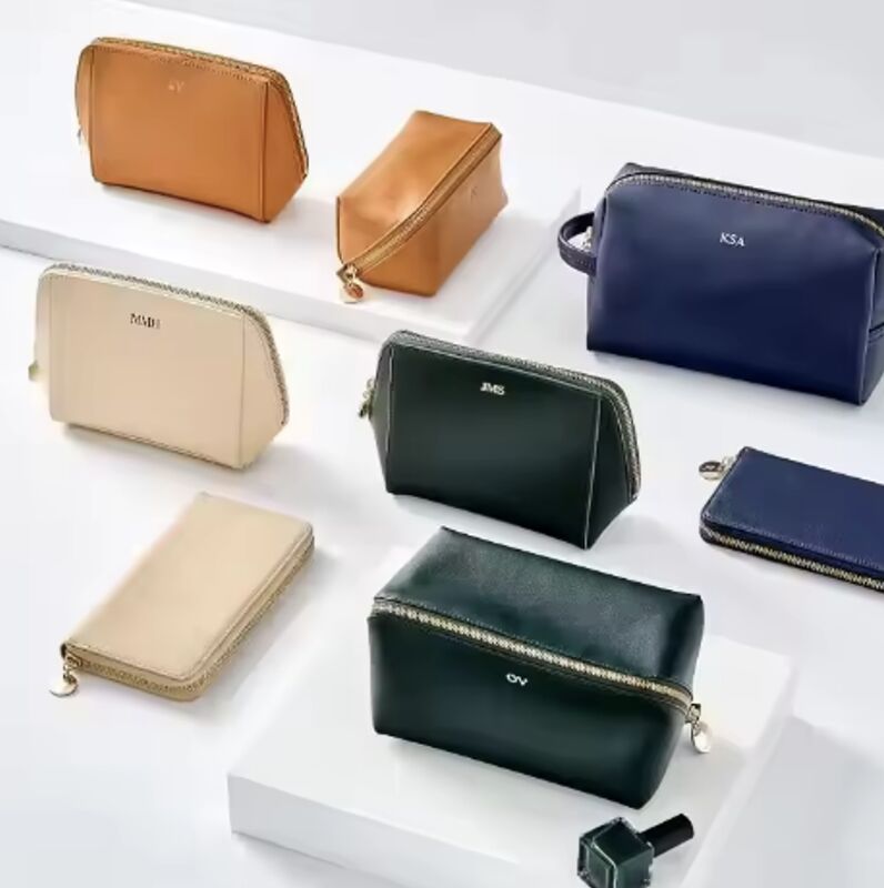 Private Label Leather Cosmetic Cases Waterproof Toiletry Travel Bag Luxury Design