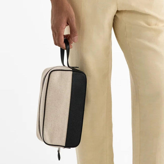 Pu Leather Trim Wash Bag Travel Men Essentials Soft Toiletry Bag Custom Logo