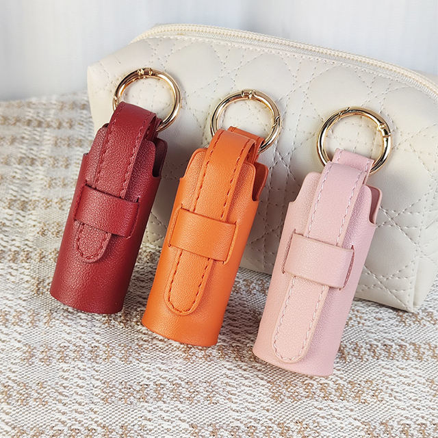 Portable Ladies Pu Leather Makeup Lipstick Case Cosmetic Pouch For Bag Decoration