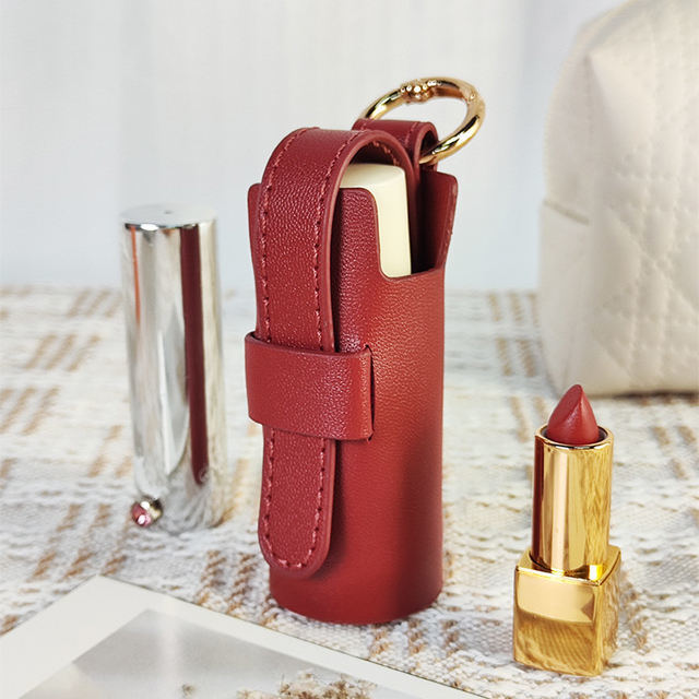 Portable Ladies Pu Leather Makeup Lipstick Case Cosmetic Pouch For Bag Decoration