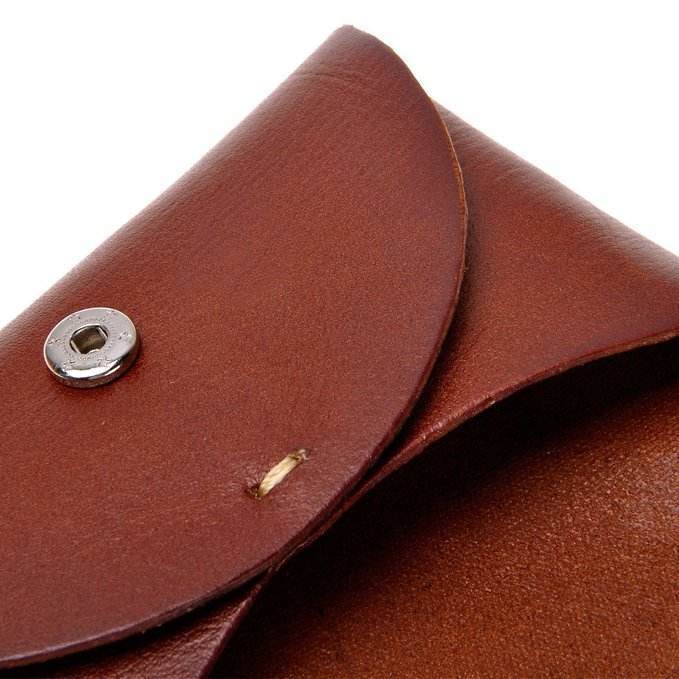 Vegetable Tanned Leather Slim Wallet Coin Purse Handmade Custom Color
