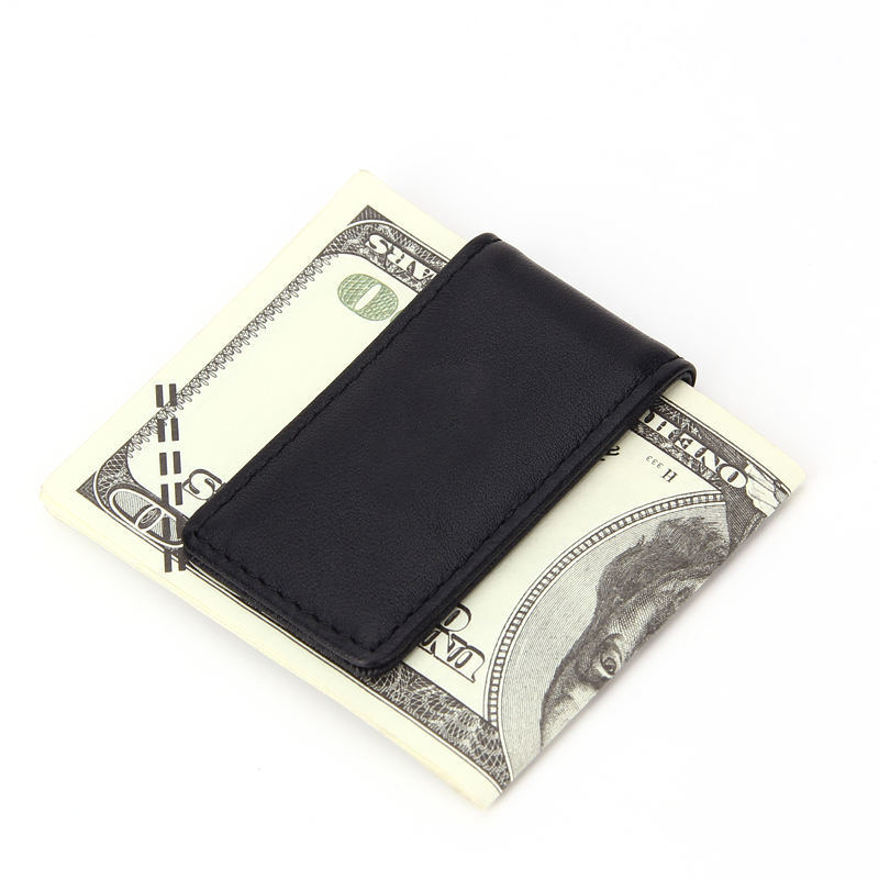 Custom Color Genuine Leather Magnetic Money Clip For Holding Cash