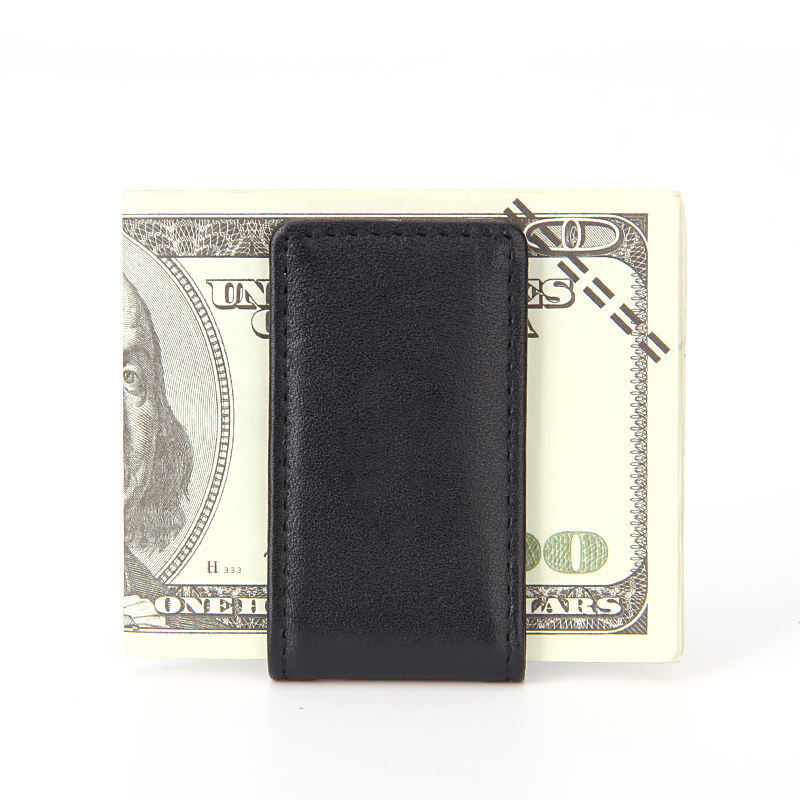 Custom Color Genuine Leather Magnetic Money Clip For Holding Cash