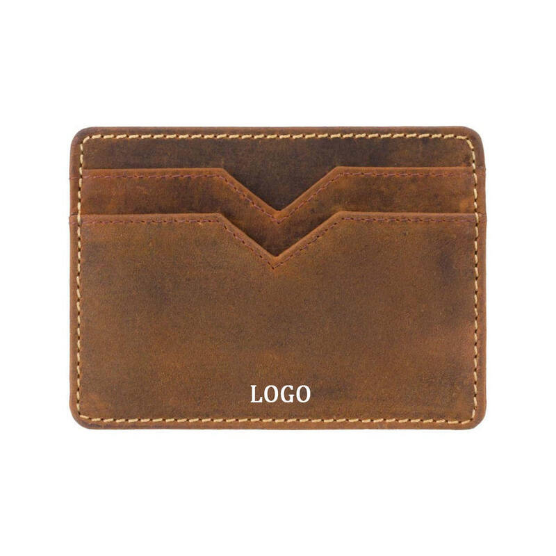 Custom Front Pocket Slim Credit Card Holder Wallet Rfid Blocking Pu Leather Card Case