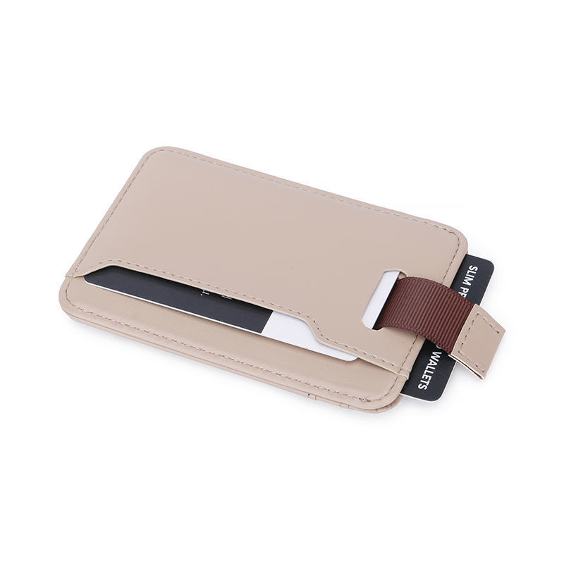 Women Men Pull Tab PU Leather Card Holders Case For Carrying Credit Cards