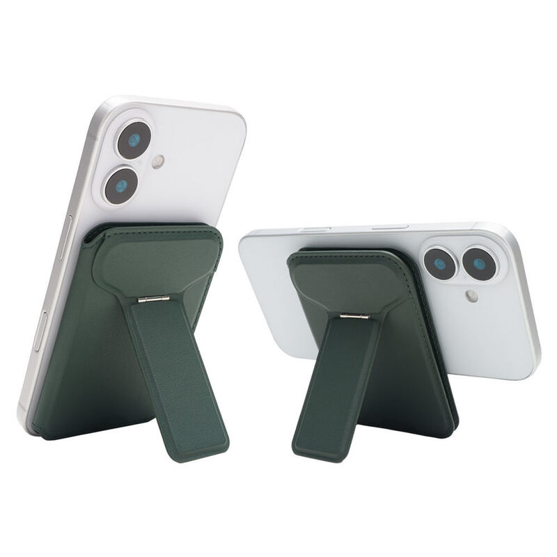 Custom Size PU Leather Magnetic Card Holder Wallet With Phone Bracket Stand