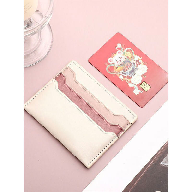 Vintage Style Slim PU Leather Card Holder With Credit Card Wallet Custom Color OEM