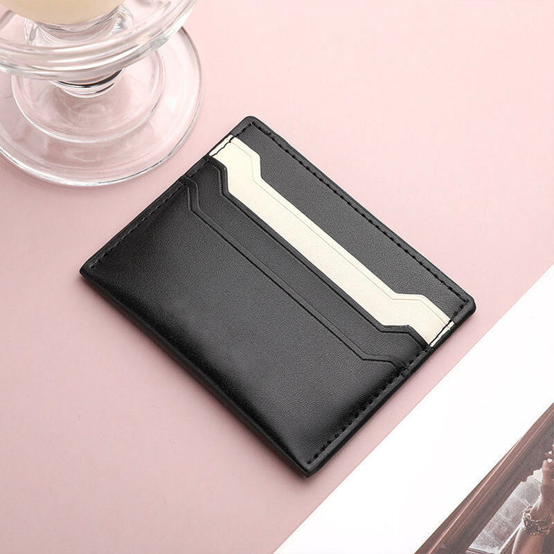 Vintage Style Slim PU Leather Card Holder With Credit Card Wallet Custom Color OEM