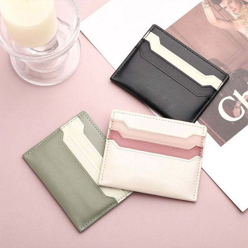 Vintage Style Slim PU Leather Card Holder With Credit Card Wallet Custom Color OEM