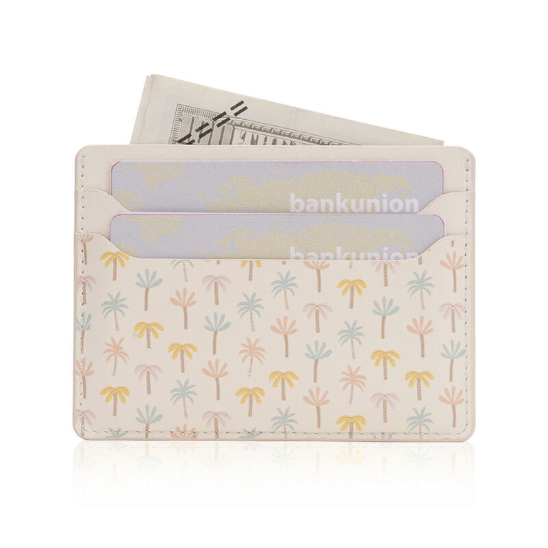 Slim Minimalist Leather Card Holders RFID Blocking Card Case Wallet Custom Logo