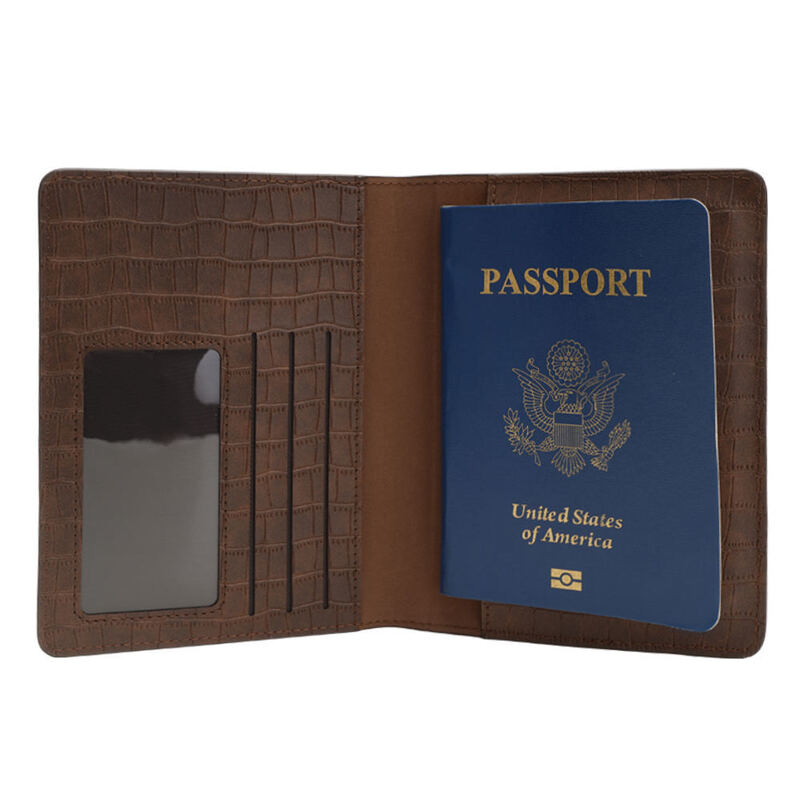 RFID Blocking Passport Cover Retro Aged Style PU Leather Travel Passport Wallet
