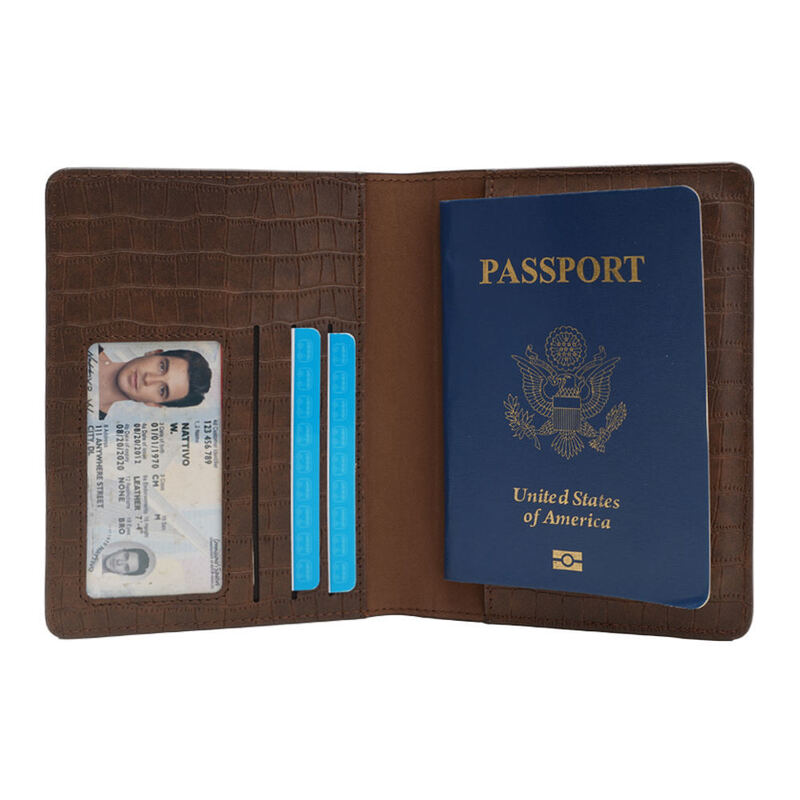 RFID Blocking Passport Cover Retro Aged Style PU Leather Travel Passport Wallet